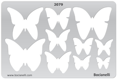 Bocianelli 15cm x 10cm Zeichenschablone aus Transparentem Kunststoff für Grafik Design Kunst Handwerk Technisches Zeichnen Schmuckherstellung Schmuck Machen - Schmetterling Schmetterlinge Symbole