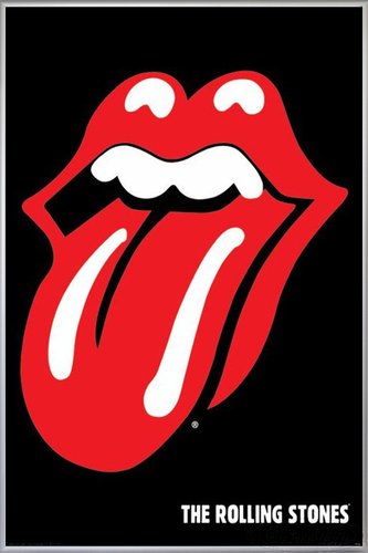 Close Up Rolling Stones Poster Logo (93x62 cm) gerahmt in: Rahmen Silber matt