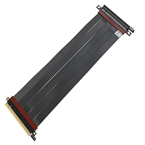 LINKUP - Ultra PCIe 4.0 X16 Riser-Kabel [RTX4090 RX6950XT x570 B550 Z690 Getestet] Geschirmte Vertikale Gaming-PCI-Express-Gen4-Montage┃Gerade Buchse (40cm) 3.0 Gen3 & TT-Kompatibel