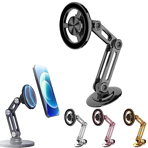 Universal 360° PRO Upgrade Window Car Phone Holder,Hands Free Automobile Mounts Cell Phone Holder with Metal Ring (Silver)