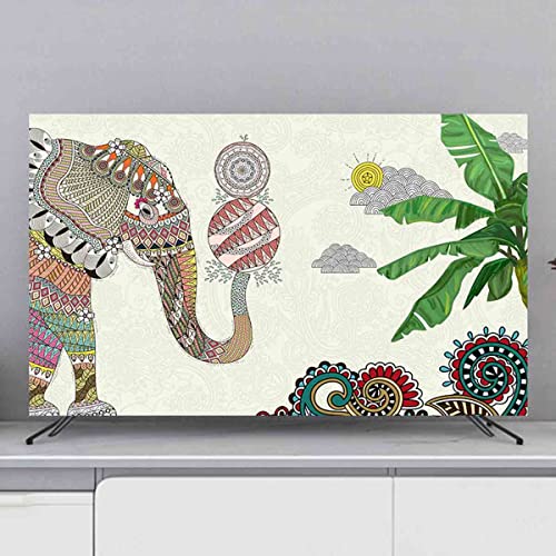 TV Cover Dust Cover, TV Dust Cloth Cover Abstract Landscape Printed Design, for LED, LCD, OLED Smart TV, 32-85 Inch (STYLE-D, 32-80X50CM)