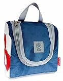 Kulturtasche Kulturbeutel Matrose XL Weiss Vintage Blau mit Zahl Rot aus recyceltem Segeltuch