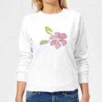Pink Flower 2 Women's Sweatshirt - White - L - Weiß