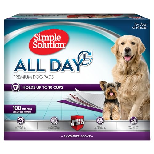 simple solution 6-Schicht Ganztägige Premium Hundepolster | Lavendel Duft- 100 Pack