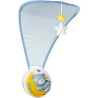 Chicco Next2moon Kinderbett-Projektor mit Licht und Geräuschen, beweglich, abnehmbares Panel und Karussell, Blau