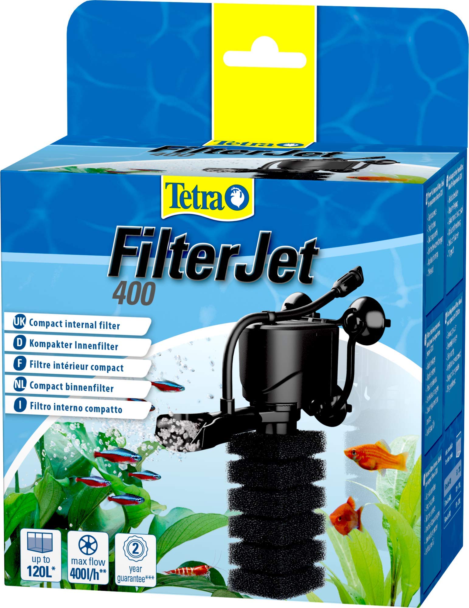 Tetra FilterJet 400 - leistungsstarker Aquarium Innenfilter mit Sauerstoffanreicherung, Aquarium Filter für Aquarien bis 120L