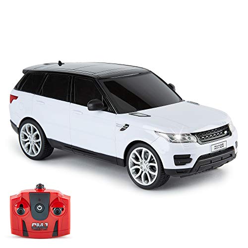CMJ RC Cars 118GRRW Range Rover Sport Offiziell Lizenziertes ferngesteuertes Auto, Maßstab 1:18, Arbeitsscheinwerfer, 2,4 GHz, Weiß