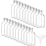 BELLE VOUS Mini Glasflaschen zum Befüllen 100ml mit Deckel & Trichter (20 STK) – Glas Flaschen Schnapsflaschen Likörflaschen mit Schraubverschluss für Hochzeit, Party, Schnaps, Spirituosen, Likör