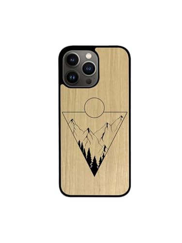 Enowood Schutzhülle aus Holz, handgefertigt, Landschaft 3, iPhone 12, Charme