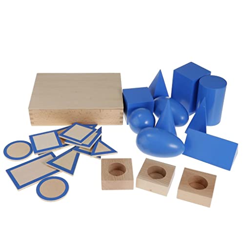 PETSOLA Holz Montessori Mathe Geometrische Körper Forme Kinder Lehrspiele Spielzeug