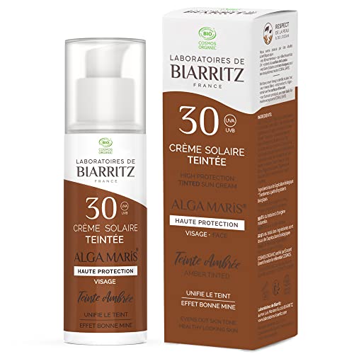 Crème Solaire Teintée Visage SPF30 Bio Ambrée Alga Maris Laboratoires de Biarritz