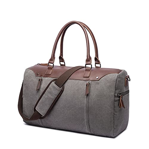 SUICRA Reisetasche Portable Canvas Hand Luggage Big Bag Large Capacity Men Travel Bags Dropshipping Weekend Duffle Travel Bag (Color : Grijs)
