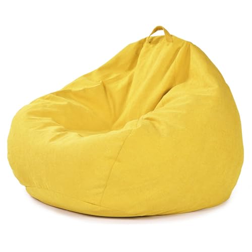 GXUYN Sitzsack-Stuhlbezug(kein Füllmaterial), Waschbar Bezug für Sitzsack für Wohnzimmer, Schlafzimmer, Balkon,Gelb,XL
