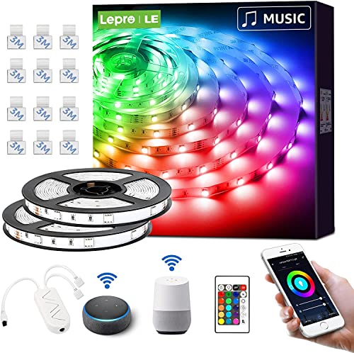 LE LED Strip Alexa mit Musik, 10M(2x5M) LED Streifen, IP20 Smart RGB Lichtband [nur 2.4GHz] WiFi LED Leiste Lichterkette für Haus, Küche, Party, TV, LED Band Kompatibel mit Alexa, Google Home