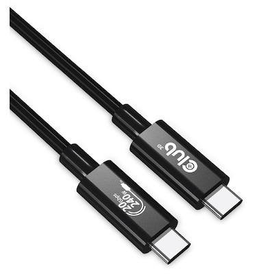 Club3D USB4 Gen2x2 Typ-C Bi-Direktionales USB-IF Zertifiziertes Kabel 4K60Hz, Daten 20Gbps, PD 240W EPR St./St. 2m