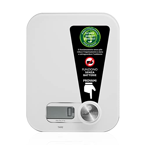 Macom Just Kitchen 868 SMART Scale Elektronische Waage für Lebensmittel ohne Batterien, Weiß