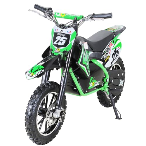 Kinder Mini Crossbike"Gepard" verstärkte Gabel 36 Volt Enduro Motorcrossbike Pocketbike (Grün)