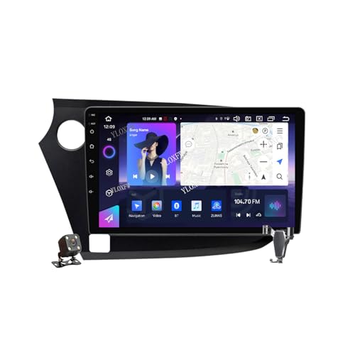 YLOXFW Android 12.0 Autoradio Stereo Navi mit 4G 5G WiFi DSP Carplay für H-onda Insight 2 2009-2014 Sat GPS Navigation 9 Zoll MP5 Multimedia Video Player FM BT Receiver,M500s