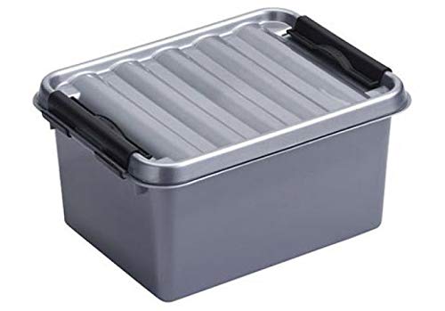 6 x SUNWARE Q-Line Box - 2,0 Liter - 20 x 15 x 10cm - metal/schwarz