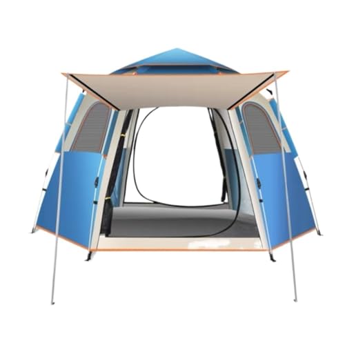 Zelt Tragbares Faltzelt for Den Außenbereich, Vollautomatisches Sechseckiges Zelt, Verdicktes Sonnenschutz-Campingzelt for Den Außenbereich Zelte (Color : Blue, Size : 240 * 240 * 135cm)