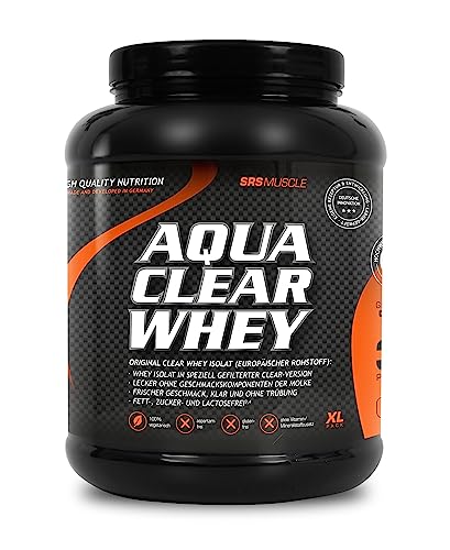 SRS Muscle - Aqua Clear Whey | leckerer Clear Whey Proteindrink | super erfrischend, weniger süß | fett-, zucker- und lactosefrei | deutsche Premiumqualität (Clear Apple, 900 g)