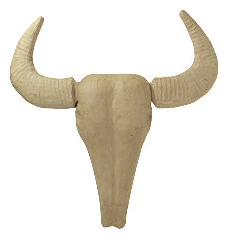 Décoptach LA015C Trophäe Büffel (aus Pappmaché, Größe M, 9,5 x 46 x 52 cm, zu Personalisieren) 1 Stück natur