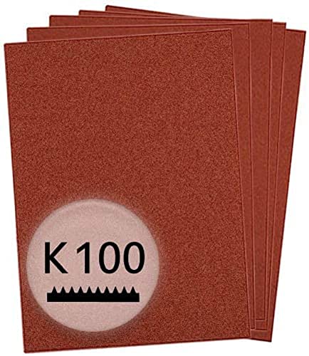 kwb Schleifpapierbogen 230x280 mm aus Korund mit Körnung 100, guter Verleimung und robustem Papierträger für den groben Schliff von Holz und Metall