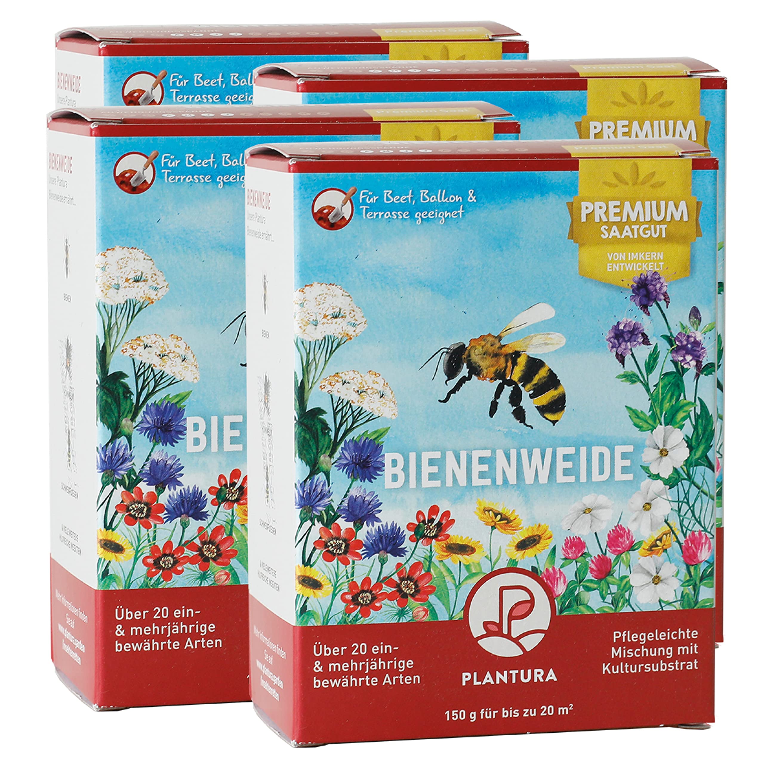 Plantura Bienenweide, EIN- & mehrjährige Saatgut-Mischung für Insekten, 600 g für 80 m²