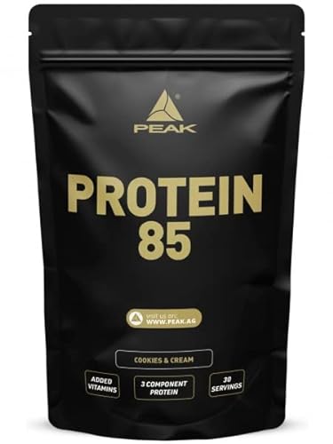 PEAK Protein 85 - 900g Geschmack Cookies & Cream I 30 Portionen I Pulver I Mehrkomponentenprotein I Sojaprotein I Casein I Weizenprotein I Vitaminzusatz