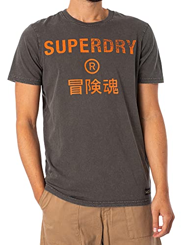 Superdry Herren Corp Logo Tee Hemd, Vintage schwarz, XXL