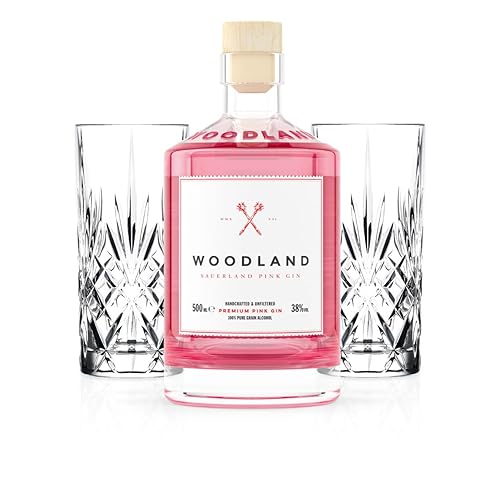 Woodland Pink Gin 0,5l Bundle inkl. 2 Gläser
