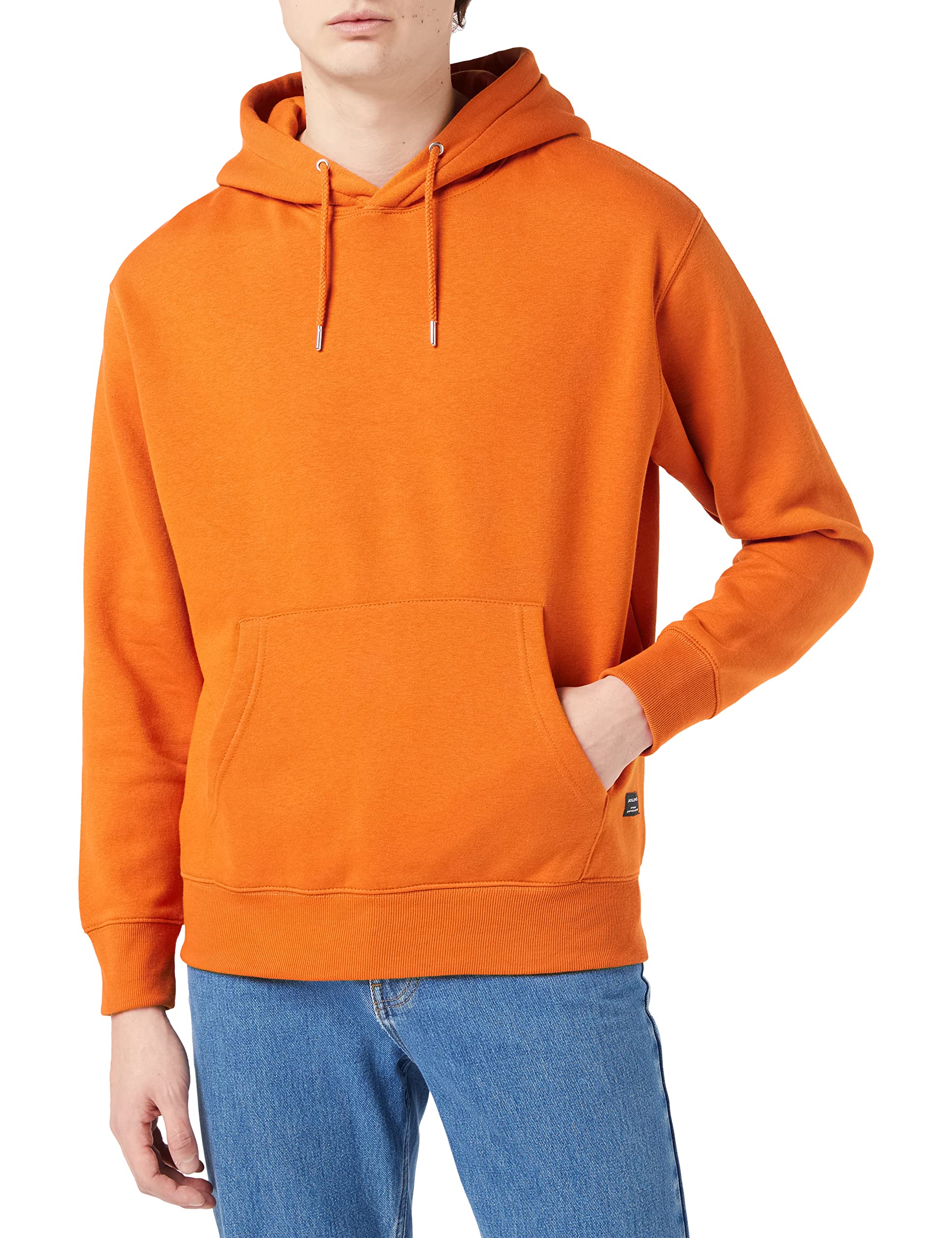 Herren Jack & Jones Basic Hoodie Soft Sweat Hood Jumper Kapuzen Pullover, Farben:Orange, Größe Pullover:S