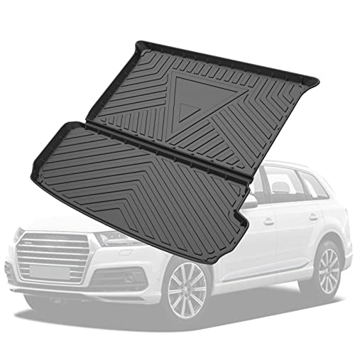 Kofferraumwanne Aus Gummi für Audi Q7 2015-2023, Passgenaue wasserdichte Kofferraum Schutzmatte Antirutsch Mit Hohen Rand Auto Kofferraummatte