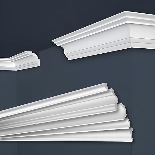 Marbet Deckenleisten aus Styropor XPS - Hochwertige Stuckleisten leicht & robust im modernen Design - (30 Meter Sparpaket E-14-50x50mm) Eckleisten