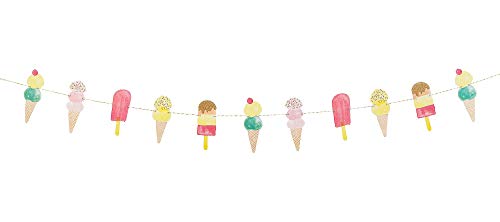 Talking Tables We Heart Ice Cream; Dekorative Girlande für Sommerpartys oder Kindergeburtstage, Bunt (3 m)