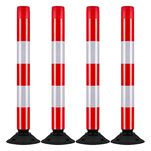 TMS PRO SHOP BIGPACK Verkehrs-Leitzylinder FLEX, 4 Stück, rot/weiß reflektierend, 100 cm aus Kunststoff, Art.-Nr. 608488