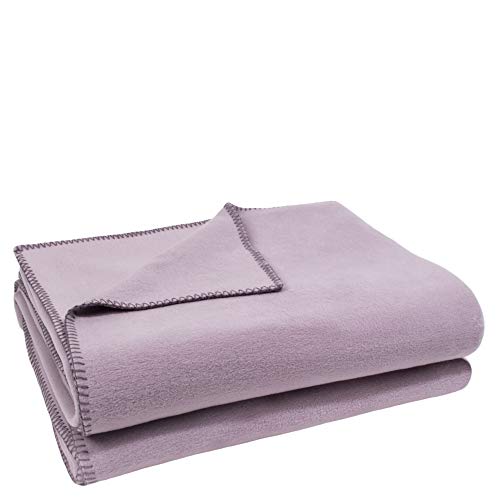 Soft-Fleece-Decke - Polarfleece-Decke mit Häkelstich - flauschige Kuscheldecke - 220x240 cm - 405 pale lavender - von 'zoeppritz since 1828'