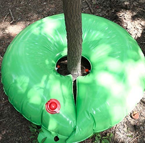Mitef Baumbewässerung, automatisches Baumtropfbewässerungsbeutel, ringförmig, PVC, Wasserfluss, Gartenbewässerungssystem, grün, Größe: 50 l, 5 Stück