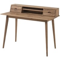 MCA furniture Schreibtisch Melbourne, Massivholz Asteiche geölt mit Schubladen, Breite 110 cm