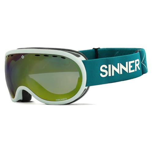 Sinner Vorlage S Ski Goggles Double Full Gold / Green Mirror Vent/CAT3
