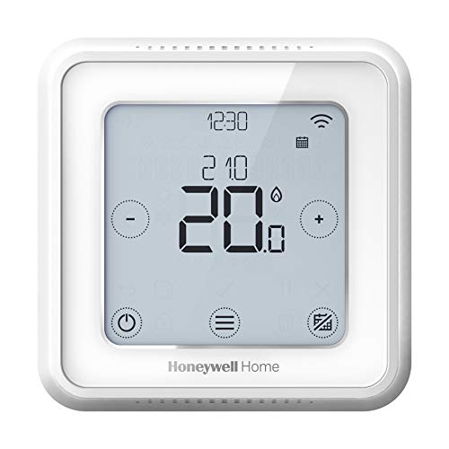 Honeywell Home Y6R910WF6068 Blanc T6 Smart WiFi Thermostat, Verbindung mit App für mehr Sparsamkeit und Effizienz. Kompatibel mit Apple HomeKit, Google Home, Amazon Alexa und IFTTT, Weiß, 103 x 103 mm