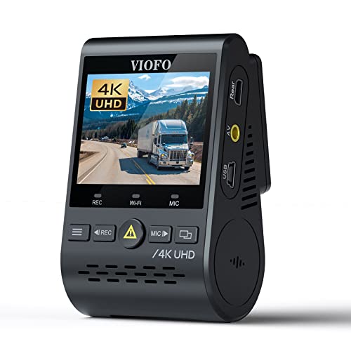 VIOFO 4K Autokamera Dashcam A129 Pro 3840 * 2160P Ultra HD 4K Dashkamera 8MP Sensor GPS Wi-Fi, Gepufferter Parkmodus, G-Sensor, Bewegungserkennung, WDR, Schleifenaufnahme