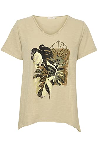 Cream Damen Womens Tee Graphic T-Shirt Short Sleeved T-Shirt Printed Top Regular Fit t Shirt Damen, White Pepper,