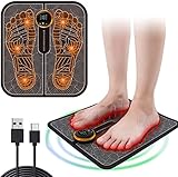 Elektrisches Fußmassagegerät,Fußmassage Pad,Intelligenter Fußstimulator,Fußmassagegerät Massagegerät für die Durchblutung Muskelschmerzen Linderung mit 8 Modi & 19 Einstellbare Frequenzen