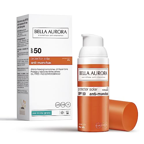 Bella Aurora, Anti-Schmutz-Sonnenschutz SPF50, Anti-Schmutz-Sonnenschutz, Gesichts-Sonnenschutz, Sonnenschutz, 50ml (Mischhaut bis fettige Haut)