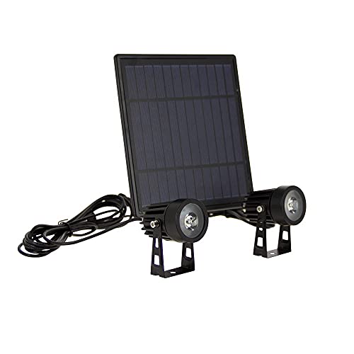 Xanlite | PACK2PSO350 Doppelstrahler LED solarbetrieben, 8 Stunden Laufzeit, mit Ausladungsplatte, speziell für den Außenbereich (IP44)