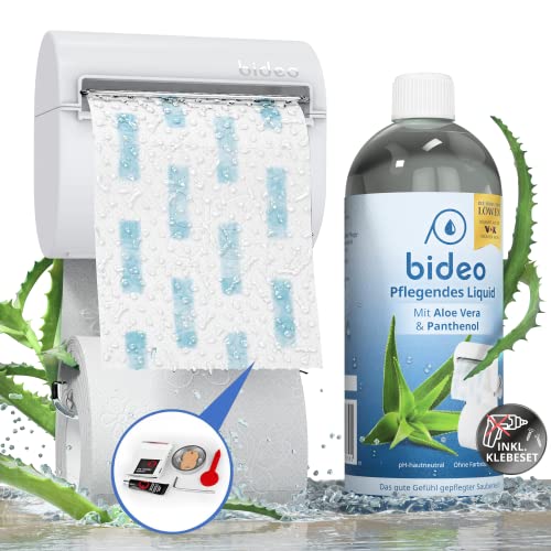 Bideo 2.0 Toilettenpapier Befeuchter mit verbesserter Halterung - Patentiert System für Feuchte Toilettentücher - Toilettenpapierhalter für Feuchtes Toilettenpapier