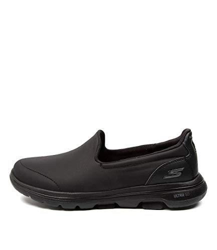 Skechers Damen Go Walk 5-Polished Sneaker, (Black Leather/Trim Bbk), 36 EU