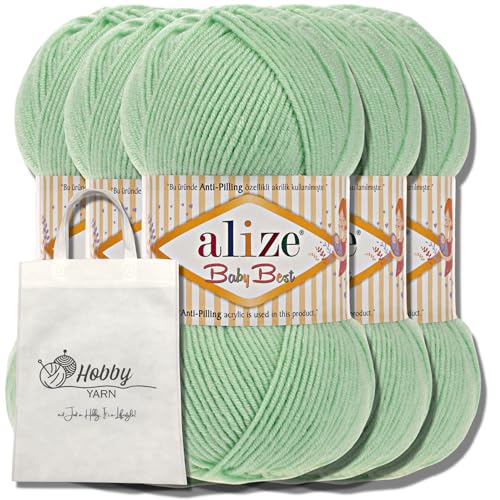 Hobby YARN Alize Baby Best Batik 5x 100g Türkische Premium Wolle Babywolle (Ta. Verde | 41)