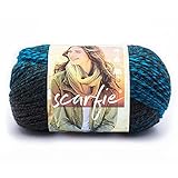 Lion Brand Yarn 826-209 Scarfie-Garn, Anthrazit/Aqua, 3er-Pack